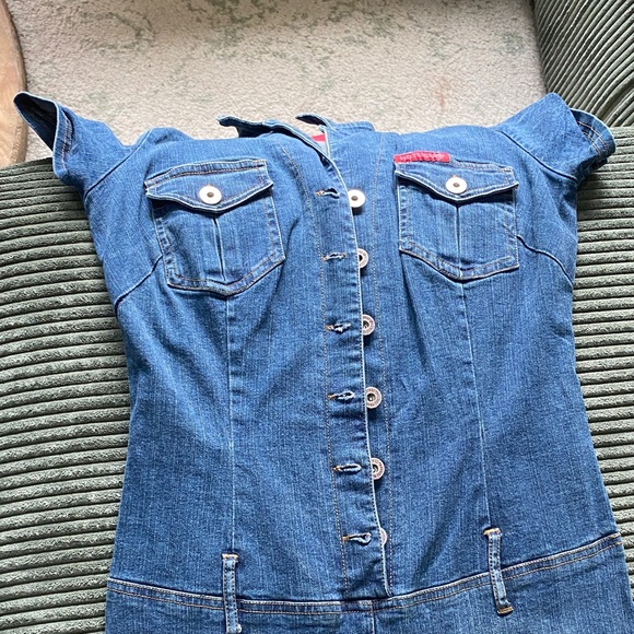 Hot Kiss Women's Blue Denim Overalls Y2K - Picture 2 of 13